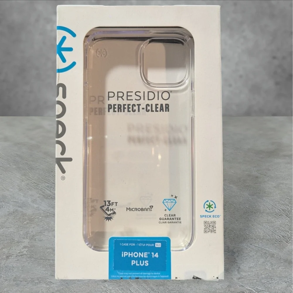 Y1. Speck Presidio Perfect-Clear Case for Apple iPhone 14 Plus